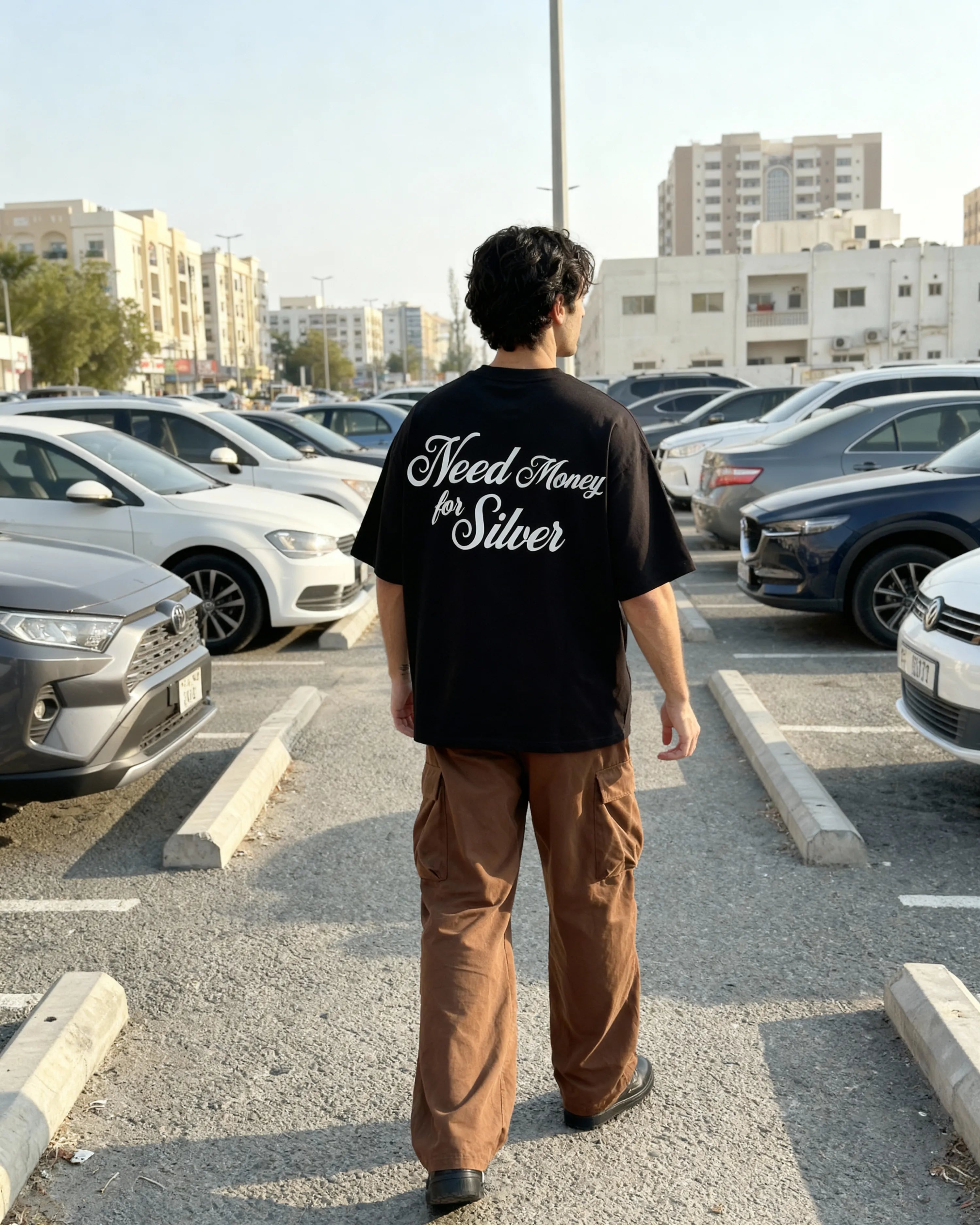 Need Money for Silver Oversized T-shirt