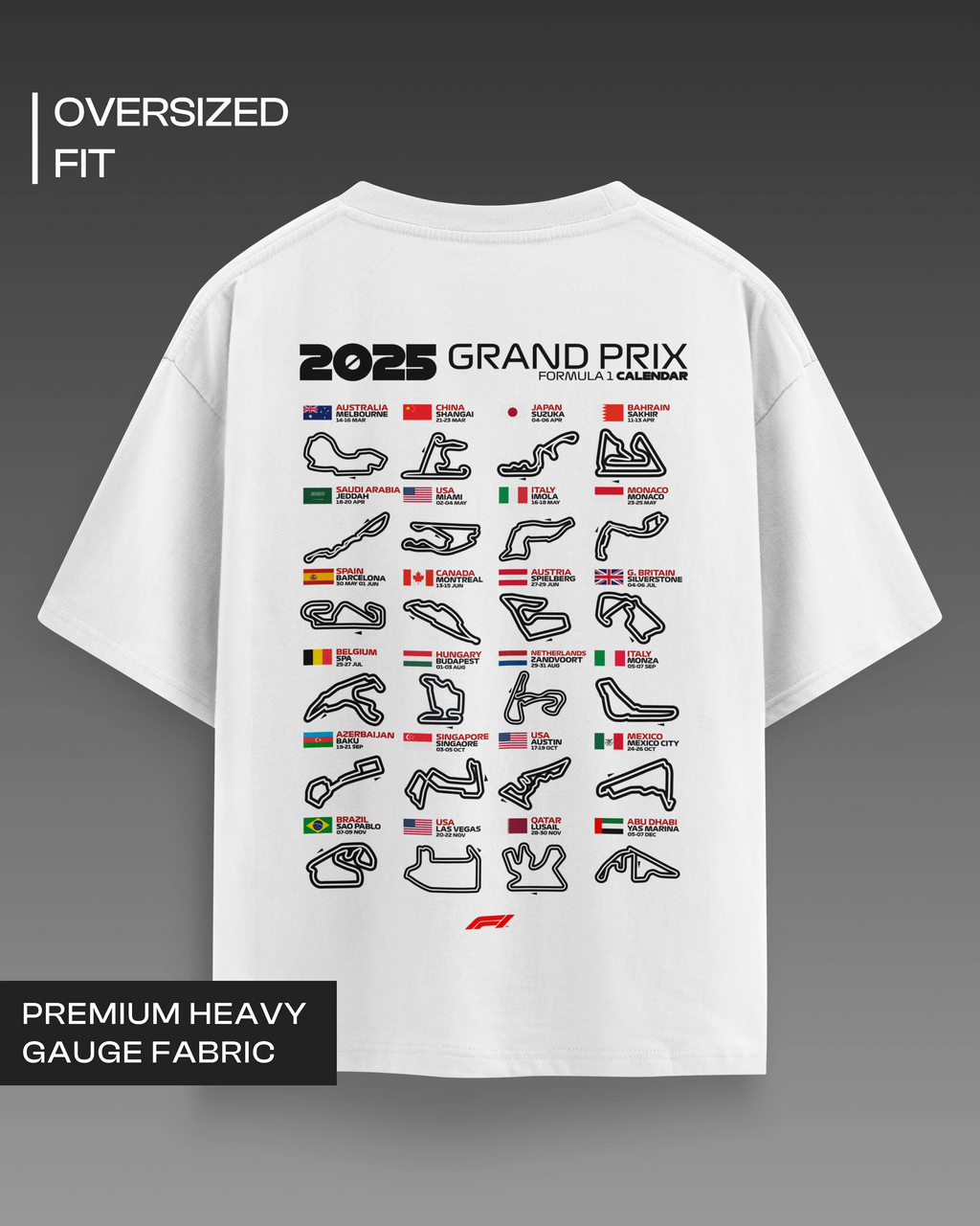 F1 2025 Tracks Oversized T-shirt