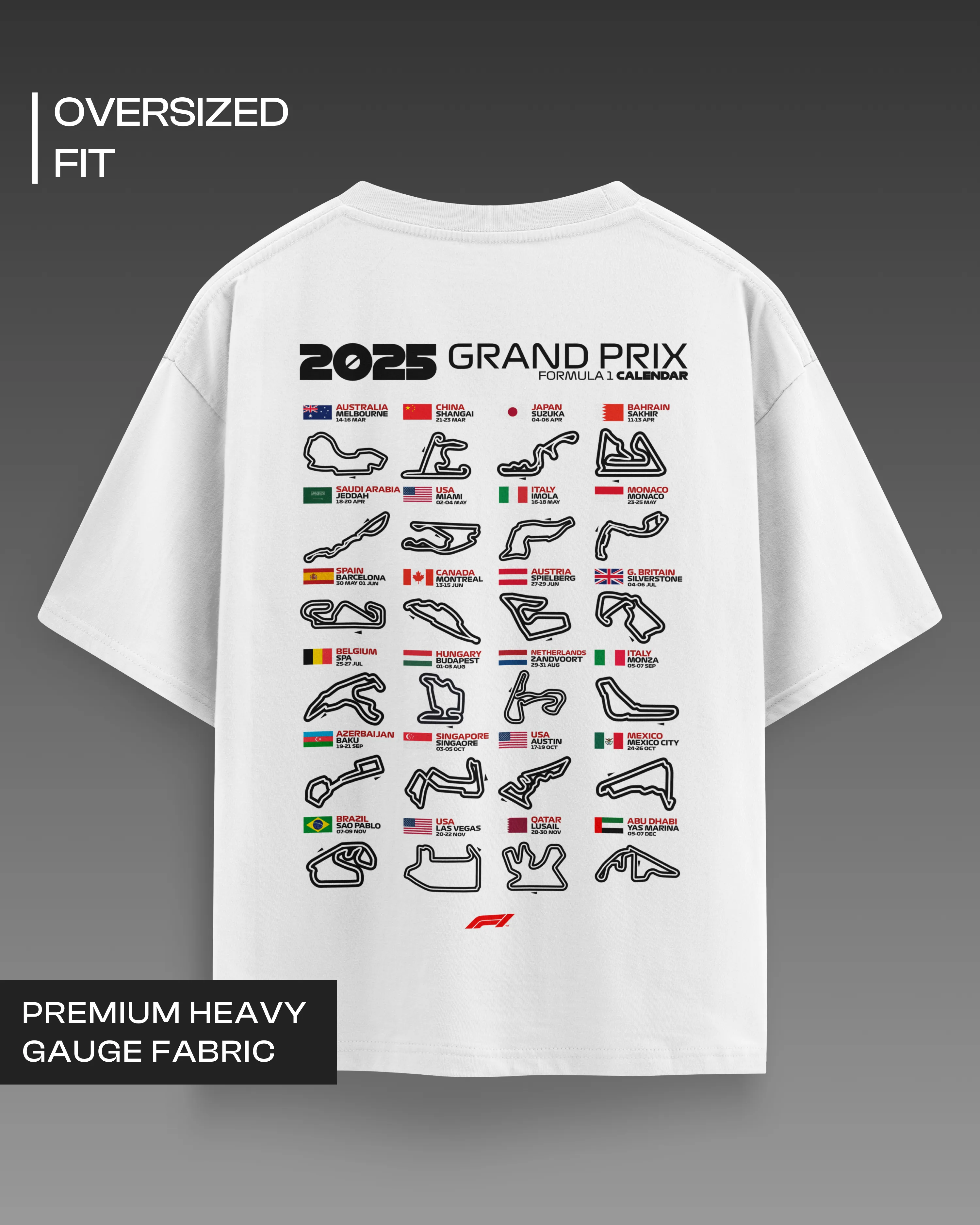 F1 2025 Tracks Oversized T-shirt